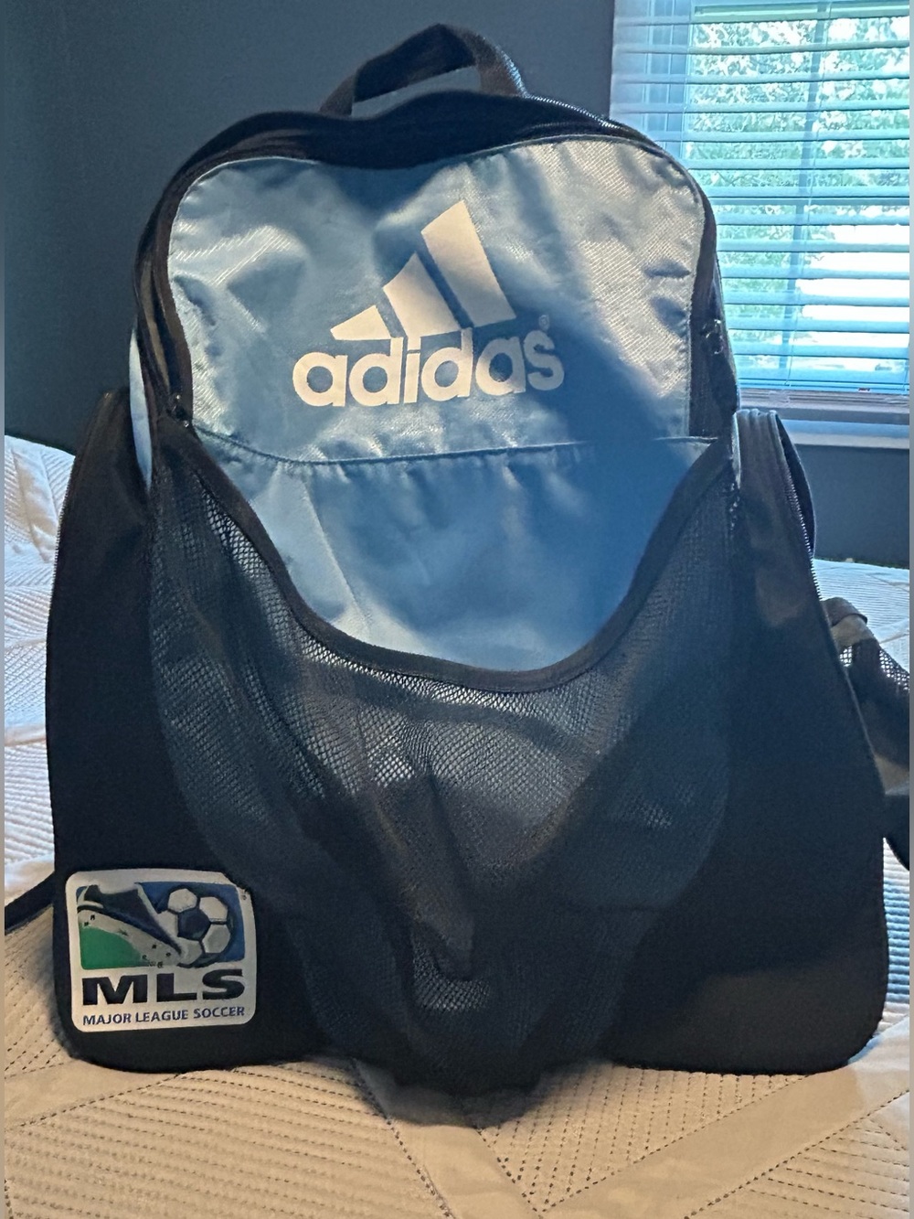 VTG 90s Adidas MLS Major League Soccer Equipment Backpack Bag Blue Gorpcore